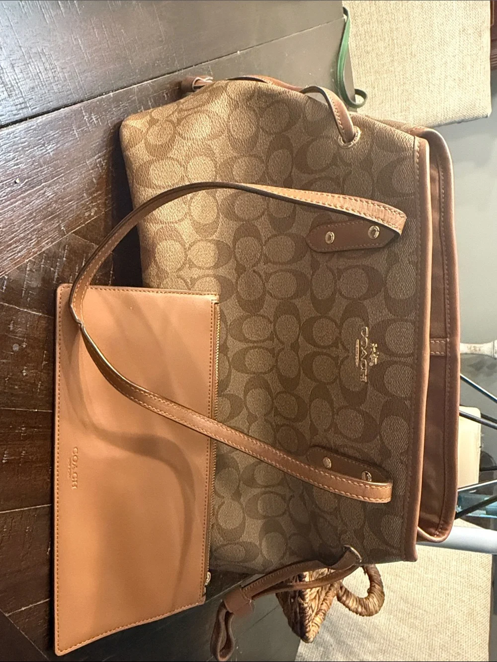 Coach Tan Brown Signature Canvas Messenger Bag